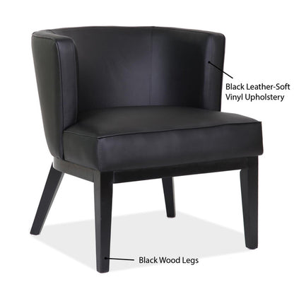 OfficeSource | Bowery | Barrel Back Arm Chair with Black Wood Legs