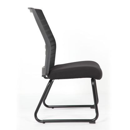 OfficeSource Interchangeable Black Mesh Back Armless Guest Chair with Sled Base