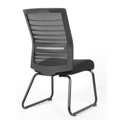 OfficeSource Interchangeable Black Mesh Back Armless Guest Chair with Sled Base