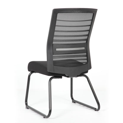 OfficeSource Interchangeable Black Mesh Back Armless Guest Chair with Sled Base