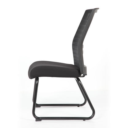 OfficeSource Interchangeable Black Mesh Back Armless Guest Chair with Sled Base