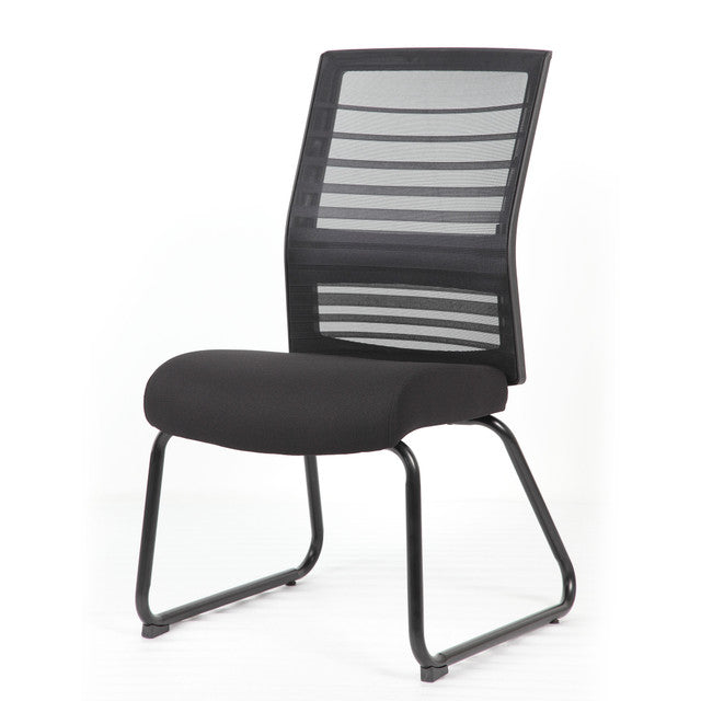 OfficeSource Interchangeable Black Mesh Back Armless Guest Chair with Sled Base