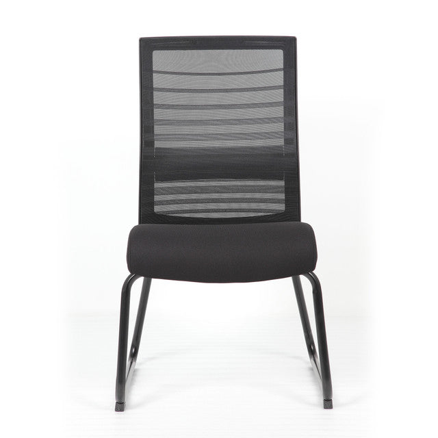 OfficeSource Interchangeable Black Mesh Back Armless Guest Chair with Sled Base