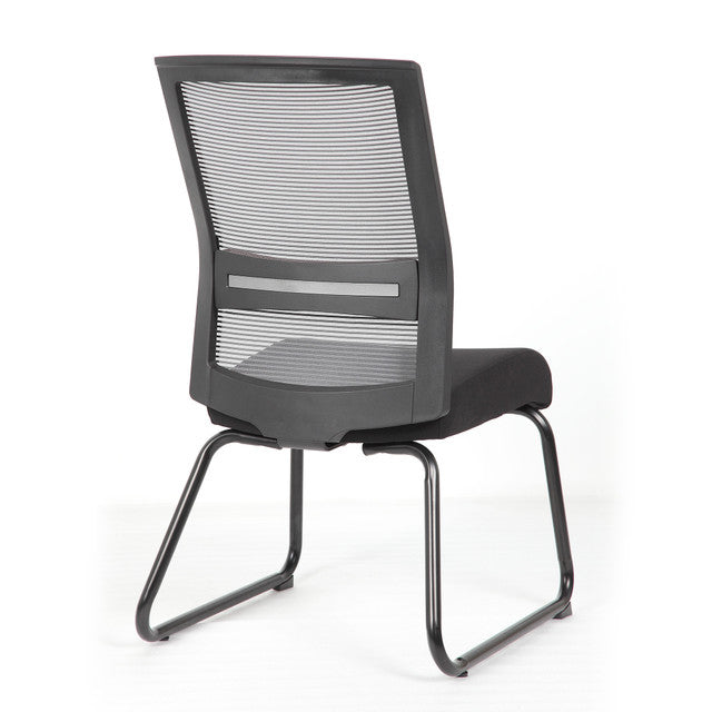 OfficeSource Interchangeable Gray Mesh Back Armless Guest Chair with Sled Base