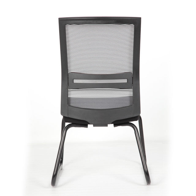 OfficeSource Interchangeable Gray Mesh Back Armless Guest Chair with Sled Base