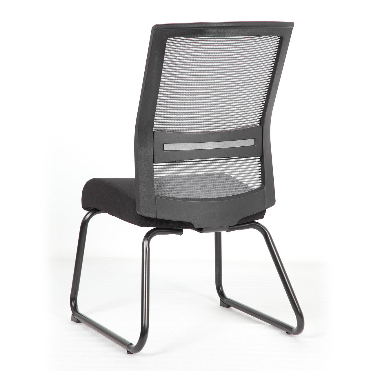 OfficeSource Interchangeable Gray Mesh Back Armless Guest Chair with Sled Base