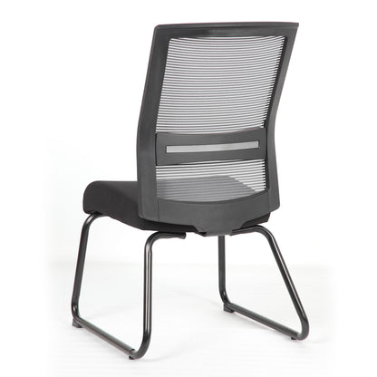 OfficeSource Interchangeable Gray Mesh Back Armless Guest Chair with Sled Base