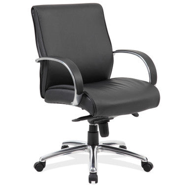 OfficeSource | Prestige | Executive Mid Back Chair w/Chrome Frame & Base