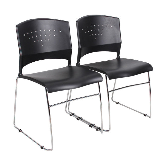 OfficeSource | Tower | Stackable Side Chair with Chrome Frame