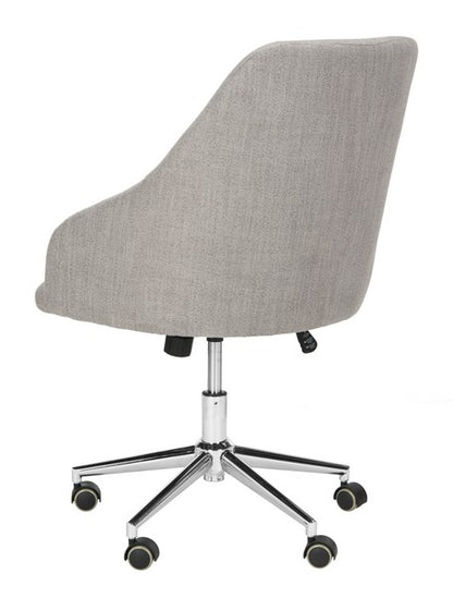 Adrienne Linen Chrome Leg Swivel Office Chair