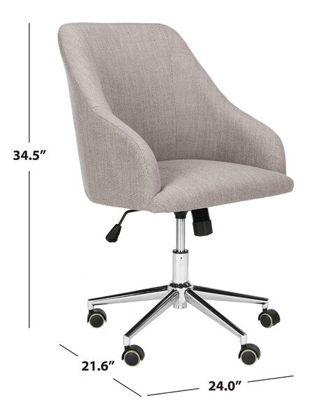 Adrienne Linen Chrome Leg Swivel Office Chair