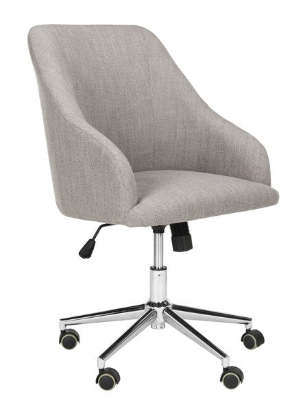 Adrienne Linen Chrome Leg Swivel Office Chair