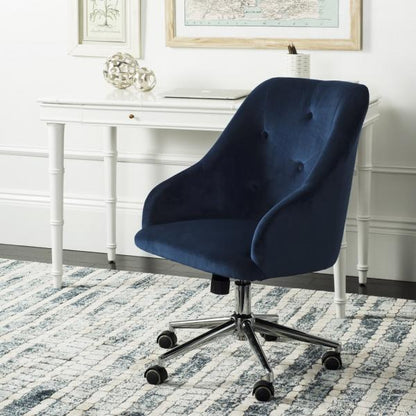 Evelynn Tufted Velvet Chrome Leg Swivel Office Chair