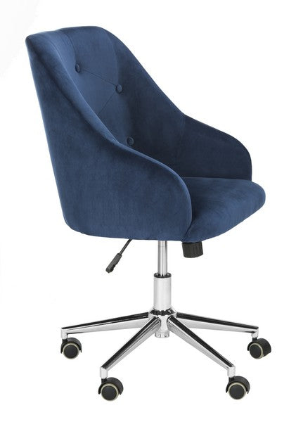 Evelynn Tufted Velvet Chrome Leg Swivel Office Chair