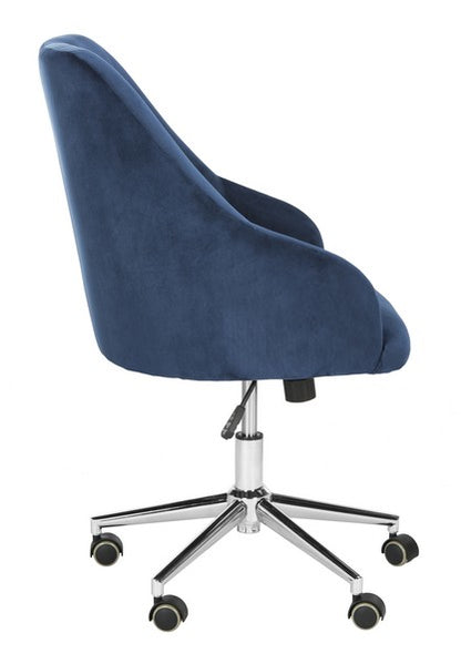 Evelynn Tufted Velvet Chrome Leg Swivel Office Chair