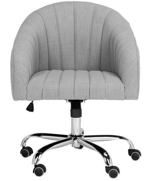 Themis Linen/Velvet Chrome Leg Swivel Office Chair