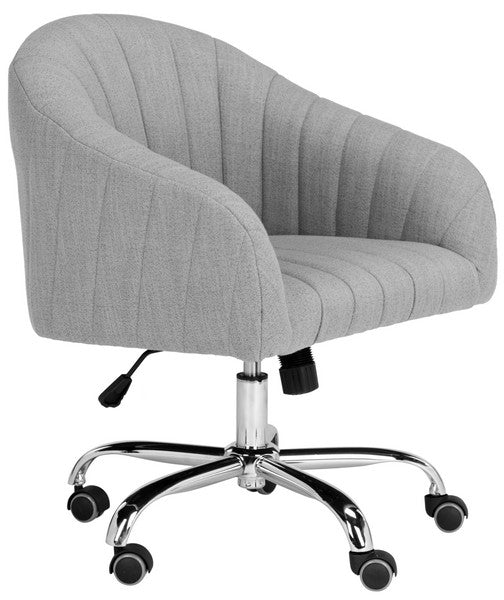 Themis Linen/Velvet Chrome Leg Swivel Office Chair