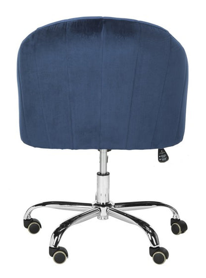 Themis Linen/Velvet Chrome Leg Swivel Office Chair