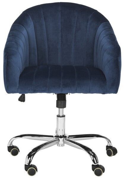 Themis Linen/Velvet Chrome Leg Swivel Office Chair