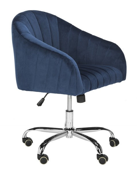 Themis Linen/Velvet Chrome Leg Swivel Office Chair