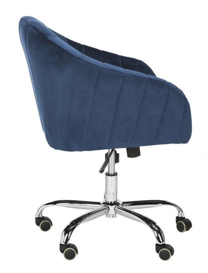 Themis Linen/Velvet Chrome Leg Swivel Office Chair