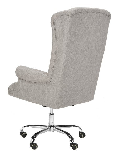 Ian Linen Chrome Leg Swivel Office Chair