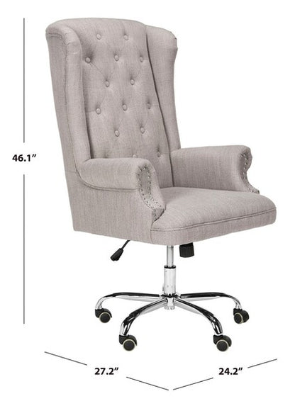 Ian Linen Chrome Leg Swivel Office Chair