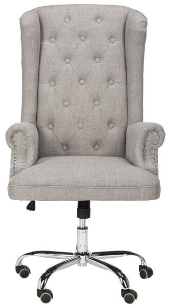 Ian Linen Chrome Leg Swivel Office Chair