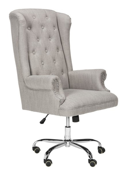 Ian Linen Chrome Leg Swivel Office Chair