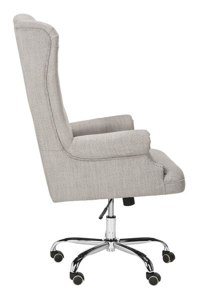 Ian Linen Chrome Leg Swivel Office Chair