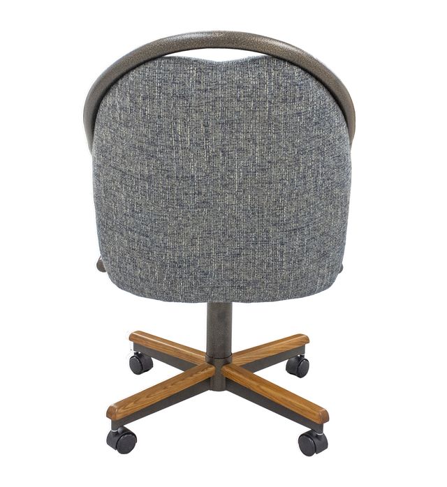 Chromcraft ZIP Ship CM188 Casual Dining Chair Caster Swivel Tilt Fabric Dinning Chair in Chestnut & Texture Bronze Finish