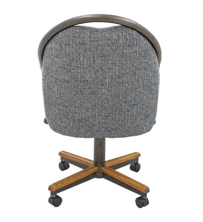Chromcraft ZIP Ship CM188 Casual Dining Chair Caster Swivel Tilt Fabric Dinning Chair in Chestnut & Texture Bronze Finish