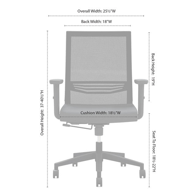 OfficeSource | Oslo | Mid Back Mesh Task Chair with Adjustable Arms