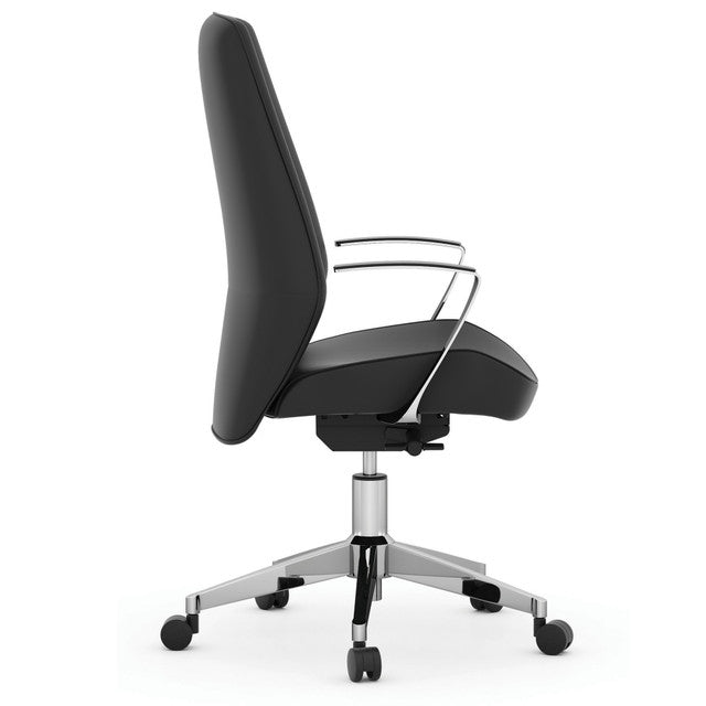 OfficeSource | Empire Collection | Executive Leather Mid Back with Chrome Frame