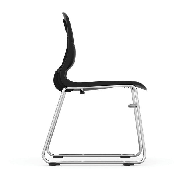 OfficeSource Slash Collection Armless Sled Base Stack Chair with Chrome Frame