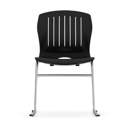 OfficeSource Slash Collection Armless Sled Base Stack Chair with Chrome Frame