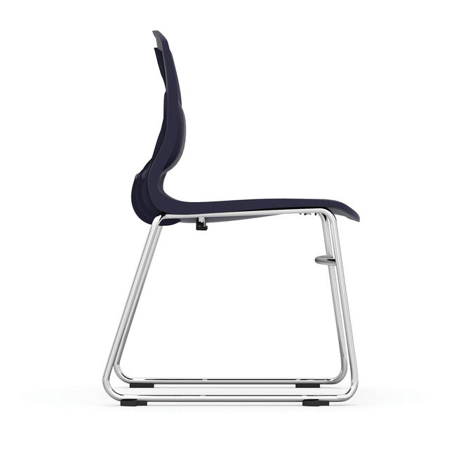 OfficeSource Slash Collection Armless Sled Base Stack Chair with Chrome Frame