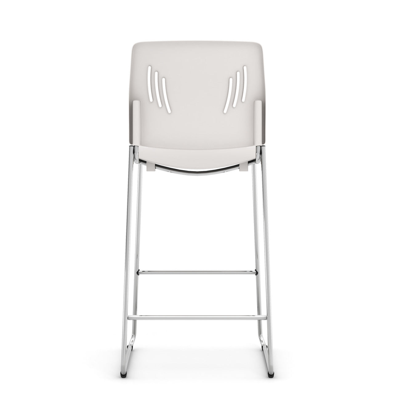 OfficeSource Rise Stool Polyurethane Stool with Footrest and Chrome Base