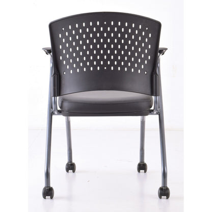 OfficeSource | Perch | Nesting Chair with Arms and Casters, Titanium Frame