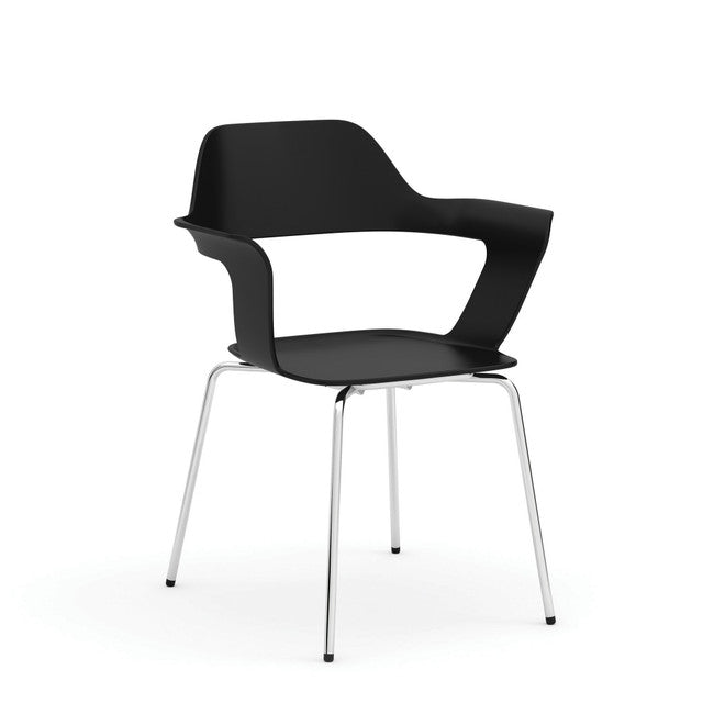 OfficeSource | Zella | Stackable Chair with Chrome Frame