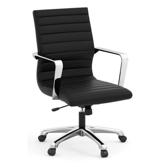 OfficeSource Tre Collection Executive Mid Back Chair with Chrome Frame