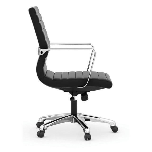 OfficeSource | Tre Lite Collection | Executive Mid Back Chair with Chrome Frame