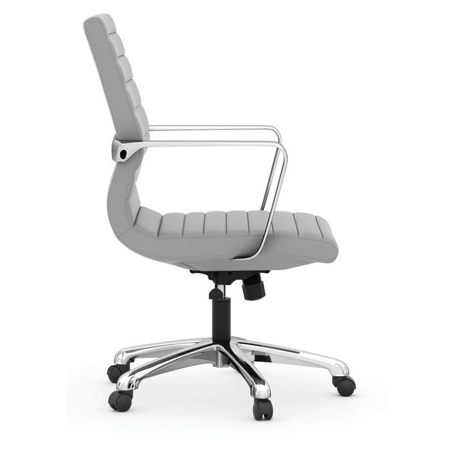 OfficeSource | Tre Lite Collection | Executive Mid Back Chair with Chrome Frame