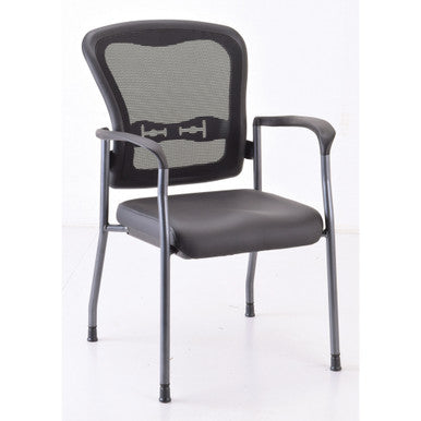 OfficeSource | CoolMesh | Mesh Back Guest Chair with Arms and Titanium Gray Frame - Antimicrobial