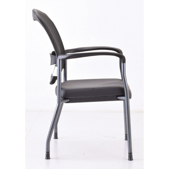 OfficeSource | CoolMesh | Mesh Back Guest Chair with Arms and Titanium Gray Frame - Antimicrobial