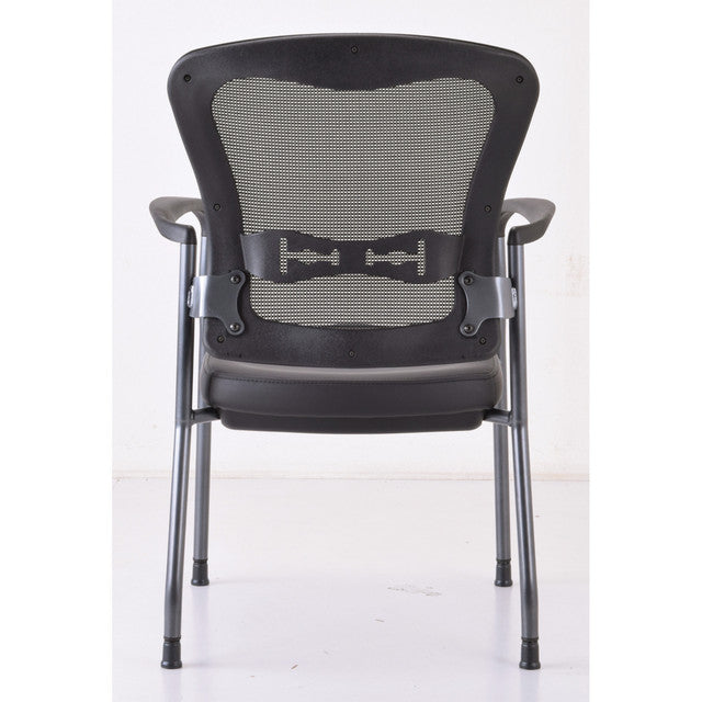 OfficeSource | CoolMesh | Mesh Back Guest Chair with Arms and Titanium Gray Frame - Antimicrobial