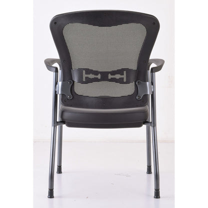 OfficeSource | CoolMesh | Mesh Back Guest Chair with Arms and Titanium Gray Frame - Antimicrobial