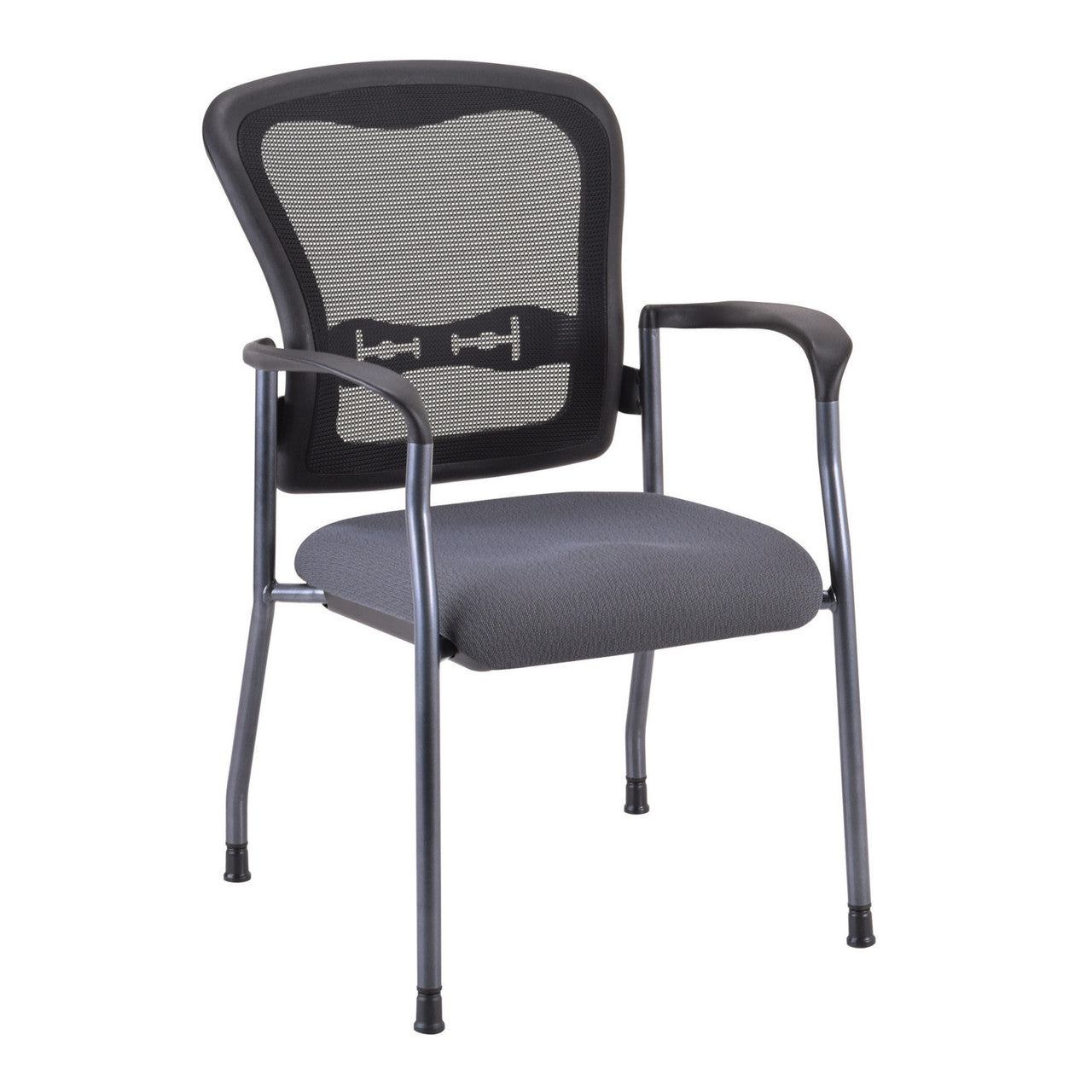 OfficeSource | CoolMesh | Mesh Back Guest Chair with Arms and Titanium Gray Frame - Fabric