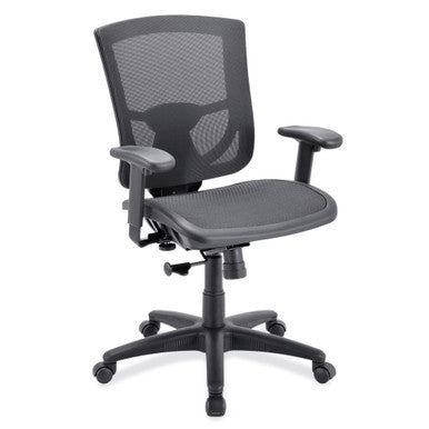 OfficeSource | CoolMesh Pro Collection | All Mesh Task Chair with Adjustable Arms and Black Frame