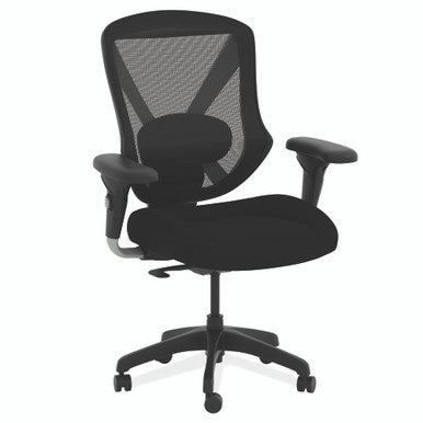 OfficeSource | Viking Collection | Mid Back Mesh Task Chair with Fabric Seat and Black Base